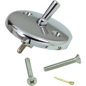 Bath Tub Overflow Plate with Trip Lever, Chrome, 1-Pack (80991), 2 Inches