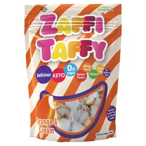 Zaffi Taffy Sugar Free Orange Creamsicle Taffy 5oz Bag Snack Candy