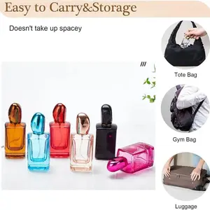 6 Portable Glass Spray Bottles for Perfume Use, Mini Travel Perfume Set, Reusable Empty Bottles, Fine Mist Effect, Ideal for On-The-Go