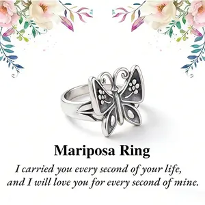 1 PC elegant and unique delicate With 925 silver plating Mariposa Ring，exquisite Valentine's Day gifts for women.  Size6-10inch- engagement proposal ring-Valentine's Day gift-valentine's gifts for her
