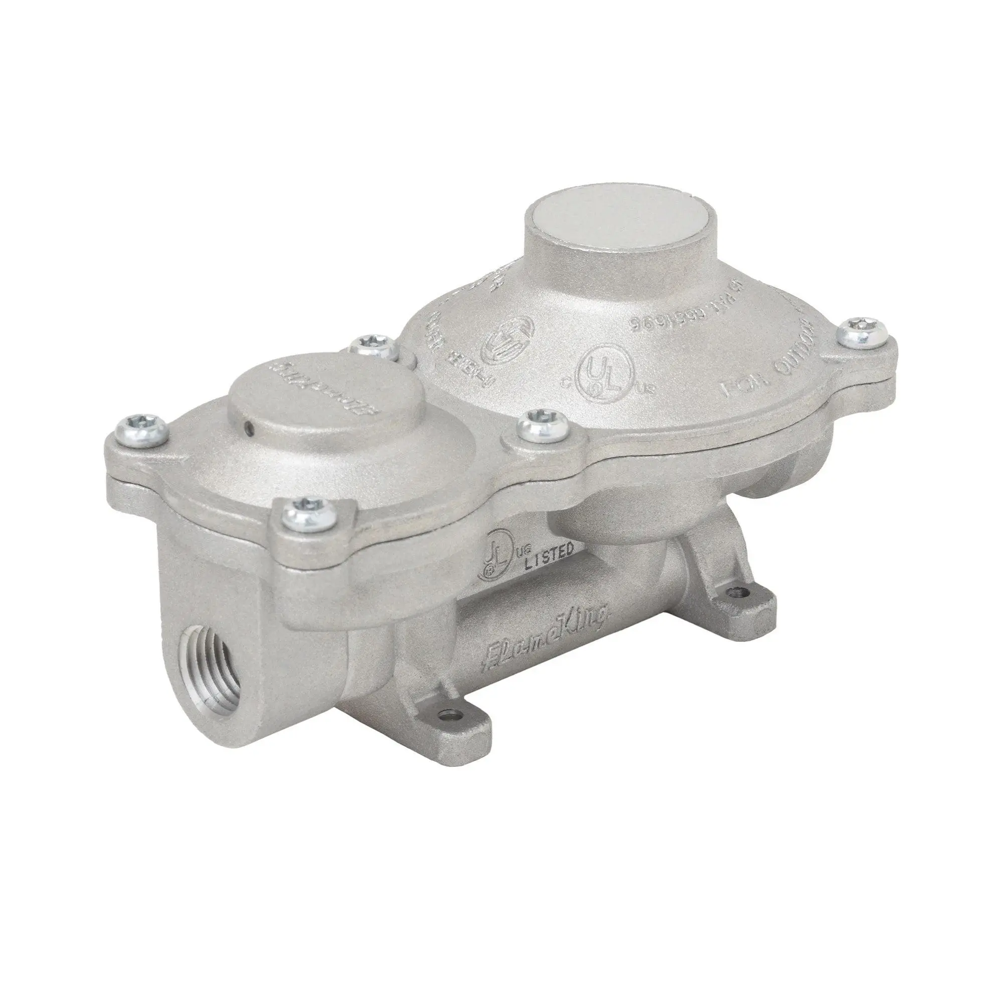 Flame King 160,000 BTU Vertical Mounted 2-Stage Propane LP Regulator for RVs, Vans, Trailers, Campers, 100LB Tanks, ASME Tanks, Generators