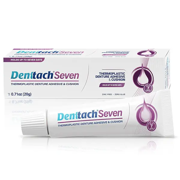 Denttach Seven Thermoplastic Denture Adhesive Soft Reline for Dentures .70 oz