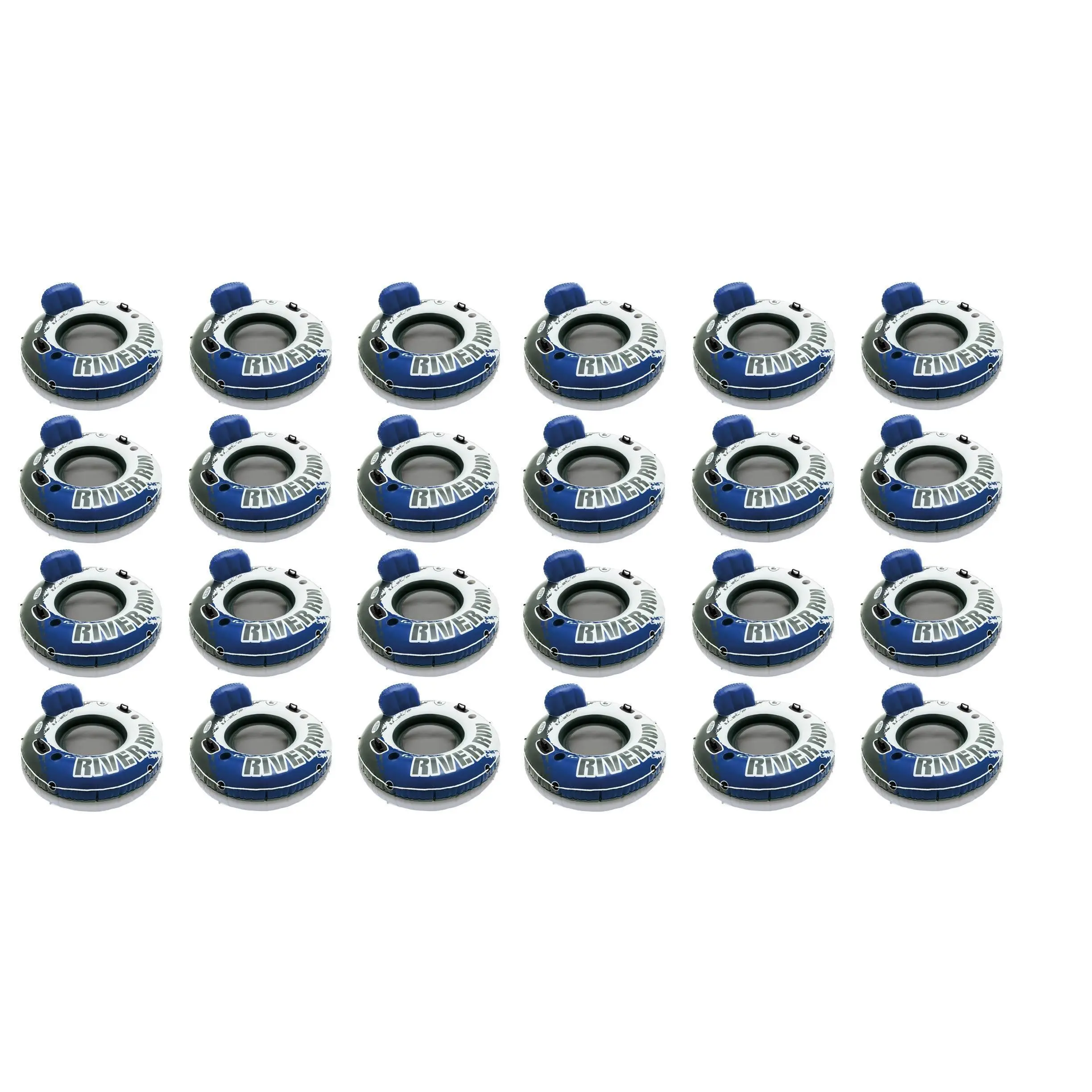 Intex River Run 1 Inflatable Floating Tube Raft for Lake, Pool, Ocean (24 Pack)