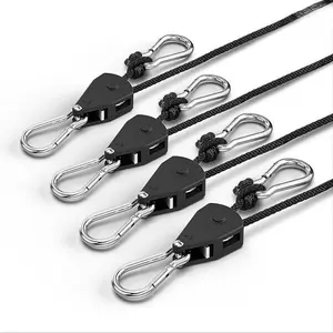 1/8" Rope Tie Downs Ratchet: Grow Light Hangers Adjustable - Mini Ratchet Straps for Various Hanging and Strapping