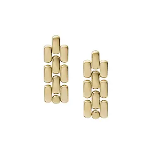 Fossil Women's Arden Watch Links Gold-Tone Stainless Steel Drop Earrings