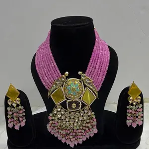 Pachi Kundan with Hydro beads earrings.