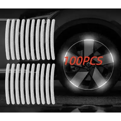 6pcs Reflective Car Wheel Rim Stickers - Vinyl Decal Decor For 16-21 Inch Wheels