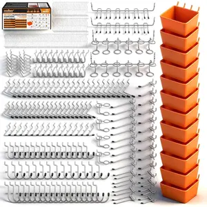 Pegboard Hooks Assortment Kit – 17 Types Heavy Duty Peg Board Hooks & Organizer Accessories – Fits 1/8 & 1/4 Inch Pegboard Durable Metal Wall Hooks for Garage Kitchen Workshop