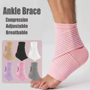 Ankle Brace Compression Sleeve - Arch Support for Men & Women -Adjustable Wrap for Sprained Ankle - Breathable Sleeve for Plantar Fasciitis, Running, Workout - Fits in Shoes