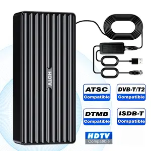 TV Antenna Indoor 50-300 Mile Range, Digital HDTV Antenna with Smart IC Chip Amplifier, Indoor Antenna for Free Local Channels Reception for Home Bar Hotel Use, Easy 3-Step Installation