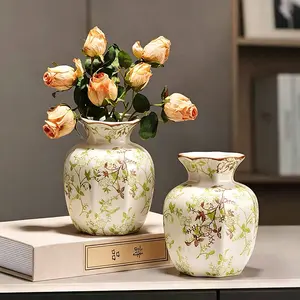 High-End New Chinese Style Blue and White Porcelain Ceramic Vase.Decorate Flowers in the Living Room, Entrance, Decorate with Fresh Flowers.Water Cultivation, Home Decoration. Decorative Vase Vintage Vases