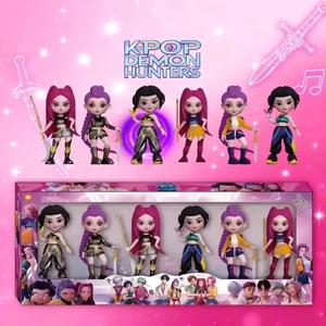 K-Pop Demon Hunter Gift Set, Anime Inspired Collectible Dolls, Cute Cartoon Characters, Perfect Home and Office Decor, Ideal Christmas Gift