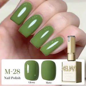 1PC 15ML Long-Lasting Green M028 Gel Nail Polish, UV LED Soaking Nail Gel, Semi-Permanent DIY Nail Art, Alcohol-Free Gel Formulation