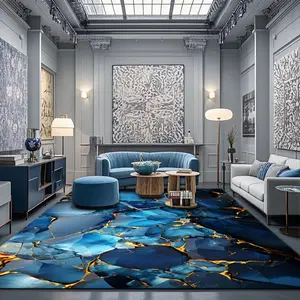 Marble Pattern Floor Mat, 1 Count Non-slip Washable Floor Carpet, Decorative Area Rug for Home Living Room Bedroom Hotel Dormitory