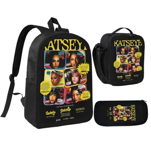 Katseye Fan Gift 3 Pieces Backpack Combo, Spacious Carry Bag with Insulated Lunch Bag & Zipper Pencil Case, Cute Kpop Merch Daily Pouch Kit