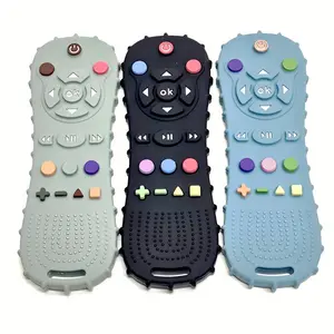 1 pcs silicone remote control model, soft silicone teething toy suitablefor toddler boys and girls christmas gift baby toys, Soothes Teething Pain, Relieves Sore Gums, Cute Pattern Suitable,Remote Control Chew Toy,Safe Eating,Infant Teether Bite Toy