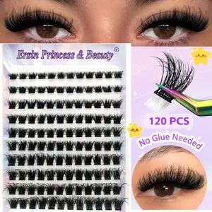 120 Clusters Self-Adhesive Faux Eyelash Clusters, Volume Lash Clusters, Mixed Lengths 8-16mm, 3D Voluminous and Fluffy Lashes, Perfect for Travel and Various Occasions, Eyelash Extensions, Makeup, Eyelash Falsies