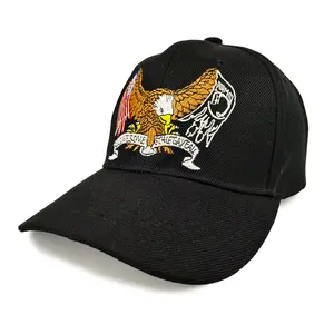 Patriotic Eagle & USA Flag Embroidered Baseball Cap 100% Acrylic Adjustable Trucker Hat with Breathable Holes for Men Women Outdoor Sports