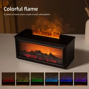 Home Aroma , Fireplace Flame , USB-TYPE C, 9.47oz, 7 Color LEDs, 4 Timers, Office Home Bedroom,Essential  Aroma  With Remote And Timer, 7 Color Lights, Auto Shut-Off, Ideal Fragrance For Home, Office, Bedroom, Yoga diffuser