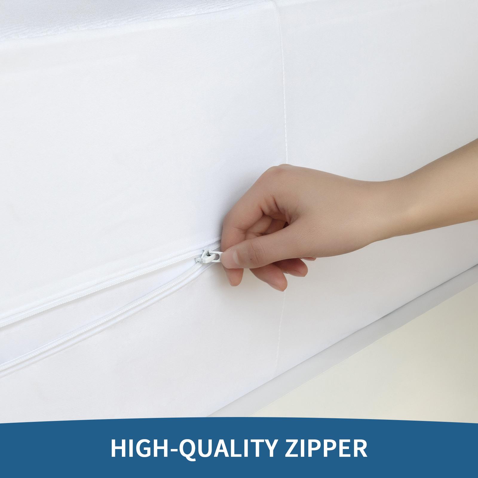 Moonsea Soft Terry Zippered Mattress Encasement, 6-Sided Waterproof Bed Bug Dust Mite Proof Mattress Protector, Breathable Noiseless Absorbent Mattress Cover Fitted Sheet with Deep Pocket 360° Protection, Machine Washable #TiktokShopSpringGlowUp