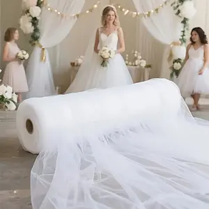 164 Feet Long Chiffon Silk Roll, No Power Needed, Perfect for Wedding Backdrop, Anniversary Decor, Staircase Decoration, Party Setup