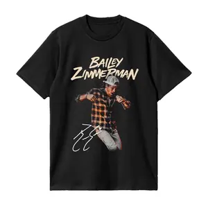 Women's Bailey Zimmerman Print Cotton Casual Short-Sleeve Round Neck Tshirt - Young Country Trend Style Tops (Item No. 10129)