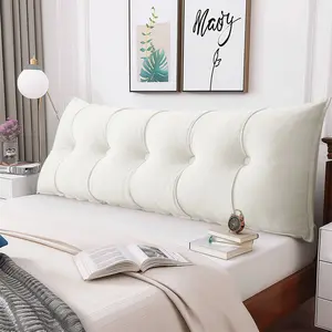 Large Headboard Pillow Bed Wedge Reading Pillow Long Bolster Cushion with Removable Cover Ergonomic Memory Foam Durable Comfortable