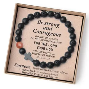 Easter Basket Stuffers Cross Bracelet for Men Teens Boys Gifts Teenage Him 14 16 Year Old Ideas Confirmation Birthday Cool Boyfriend Chain Son Valentines Christmas Black Friday Cyber Monday Holiday Gift