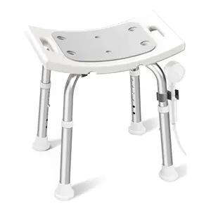 Shower Chair, Adjustable Non-Slip Shower Bench with Suction Feet, Shower Seat for Inside Shower or Tub, Medical Bath Stool for Adults, Elderly & Disabled