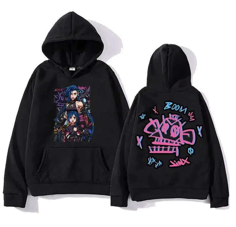 Arcane Jinx Hoodie Graphic Hooded Unisex,   Arcane Shirt, Video Game Shirt, Anime Shirt, Anime Graphic Tees, Gift For Him, Gift For Her
