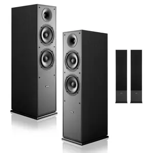 VEVOR Floorstanding Speaker, 2-Way, Floor-Standing Tower Speaker with 1-Inch Tweeter, Dual 8-Inch Woofers, 600W Peak Power, 50Hz-20kHz Frequency Response, Durable MDF Enclosure, for Home Audio, SingleVEVOR Super Brand Day