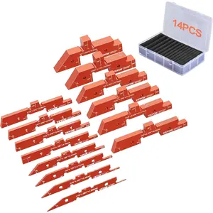 Father's Day Gift VEVOR Router Table Setup Bars, 14 pcs, Precision Aluminum Setup Blocks Height Gauge Set, with Laser Engraved Size Markings Storage Case, Measuring Depth Height Angle, for Router Table Saw Accessories