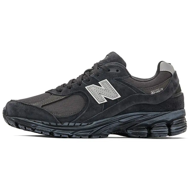 New Balance 2002R Unisex Black Grey Retro Breathable Low-Top Running Shoes - Men's Casual Trainers (Style M2002RBV)