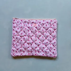 BubbleBud Quilted Floral Laptop Bag, Cute Pattern Zipper Sanrio iPad Sleeve, IPad Bag, MacBook Bag, Comfortable Sanrio Bag for Women and Girls.