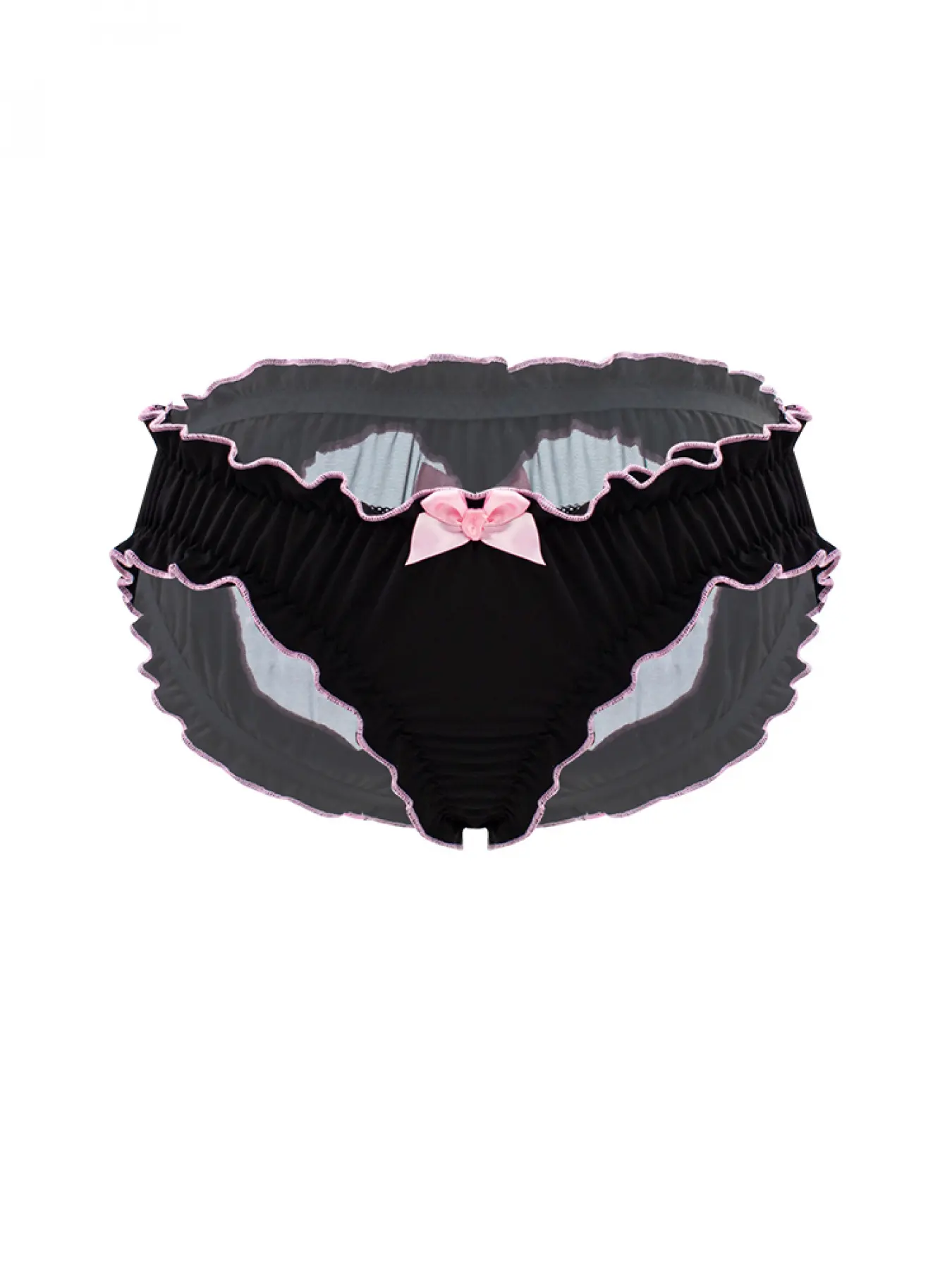 calzone de mujeres Women's Sexy Cute Panties, Bow Decor Panty, Mesh Spliced Sheer See-through Briefs with Bow, Perfect for Private Parties chonies Underwear