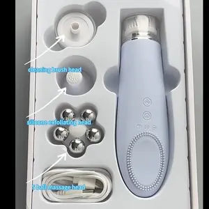 Limpiador Facial eléctrico exfoliante 3 en 1, cepillo de limpieza Facial sónico giratorio, silicona