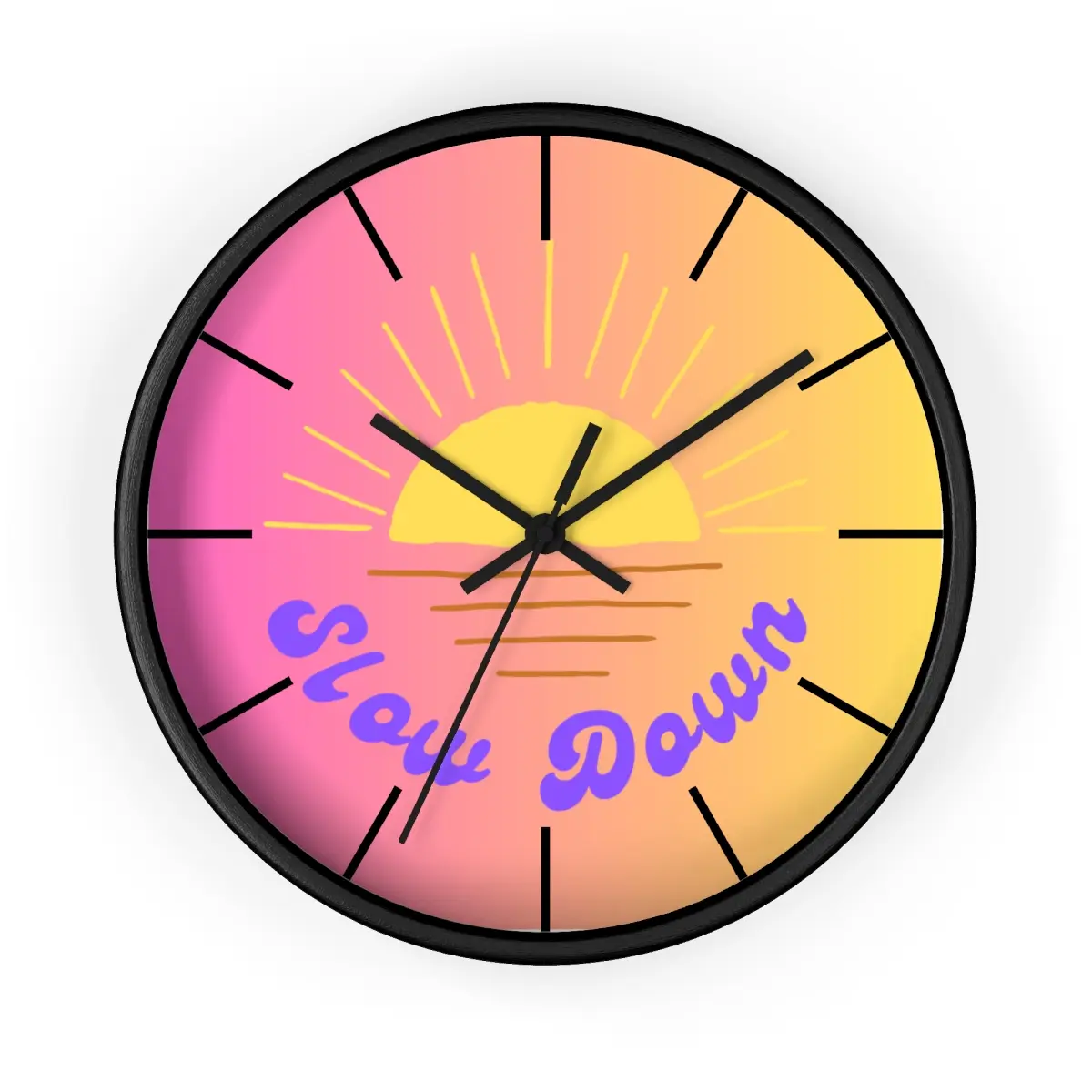 Slow Down Sunset Sunrise Wall Clock