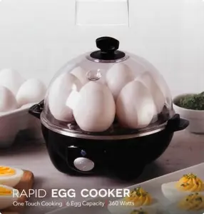 Black Rapid Egg Cooker: 6 Egg Capacity Electric Egg Cooker for Hard Boiled Eggs, Poached Eggs, Scrambled Eggs, or Omelets with Auto Shut Off Feature