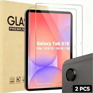 2-Pack Tempered Glass Screen Protector for Samsung S10 Lite/S10 FE 2025/S9 FE 5G 2023/S9 Tablet, Compatible with S Pen, Scratch-Resistant Protective High-Gloss Surface, Supports S Pen Stylus - 11inch Tablet Accessories Protection