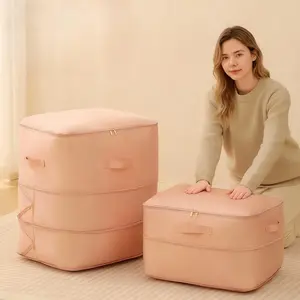 Compressible Down Jacket Storage Bag, Large Capacity Seasonal Clothing Organizer, Dual Layer Compression, Portable Travel Clothes Bag