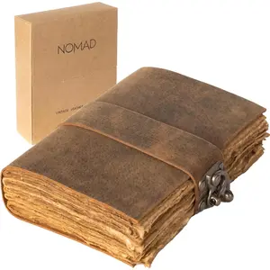 Leather Journal with  Box - Old Leather Bound Grimoire, Sketchbook, and Notebook -  Leather Journals for Women and Men - Elegant  Book for Writing and Drawing
