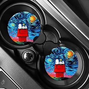 Dog Image Car Coaster Set