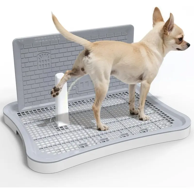 Heavy-Duty Leak-Proof Puppy Pee Pad Holder & Training Station with Training Tray - Wall-Mounted Dog Toilet System Suitable for Puppies and Adult Dogs, Indoor Potty Training System Compatible for All Pee Pads, Easy-to-Clean Bracket