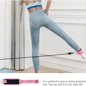 Ankle Band Fitness Elastic Strap with Dual D-Ring Buckle, Nylon Material for Hip Training & Glute Workouts, Ideal for Both Women & Men