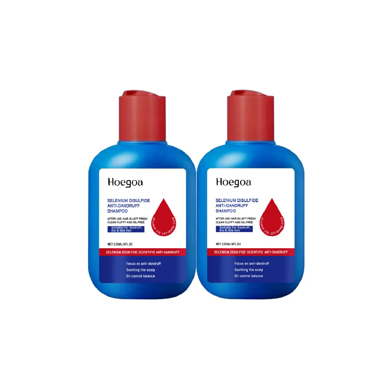 HOEGOA Buy 1 Get 1 Free! Selenium Disulfide Hair Care Shampoo Anti-Dandruff Anti-Itch Oil Control Refreshing Scalp Cleanser Shampoo 120ML, Gentle Comfort Cleansing Conditioning Haircare