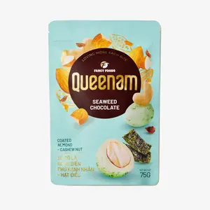Queenam Seaweed Chocolate with Almond & Cashew 75g - Premium Trio Snack from Vietnam - No Preservatives - Elegant Gift Packaging Traditional Flavor