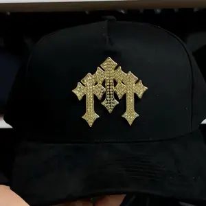Crosses VM Hats Black SnapBack with Gold Cross Design