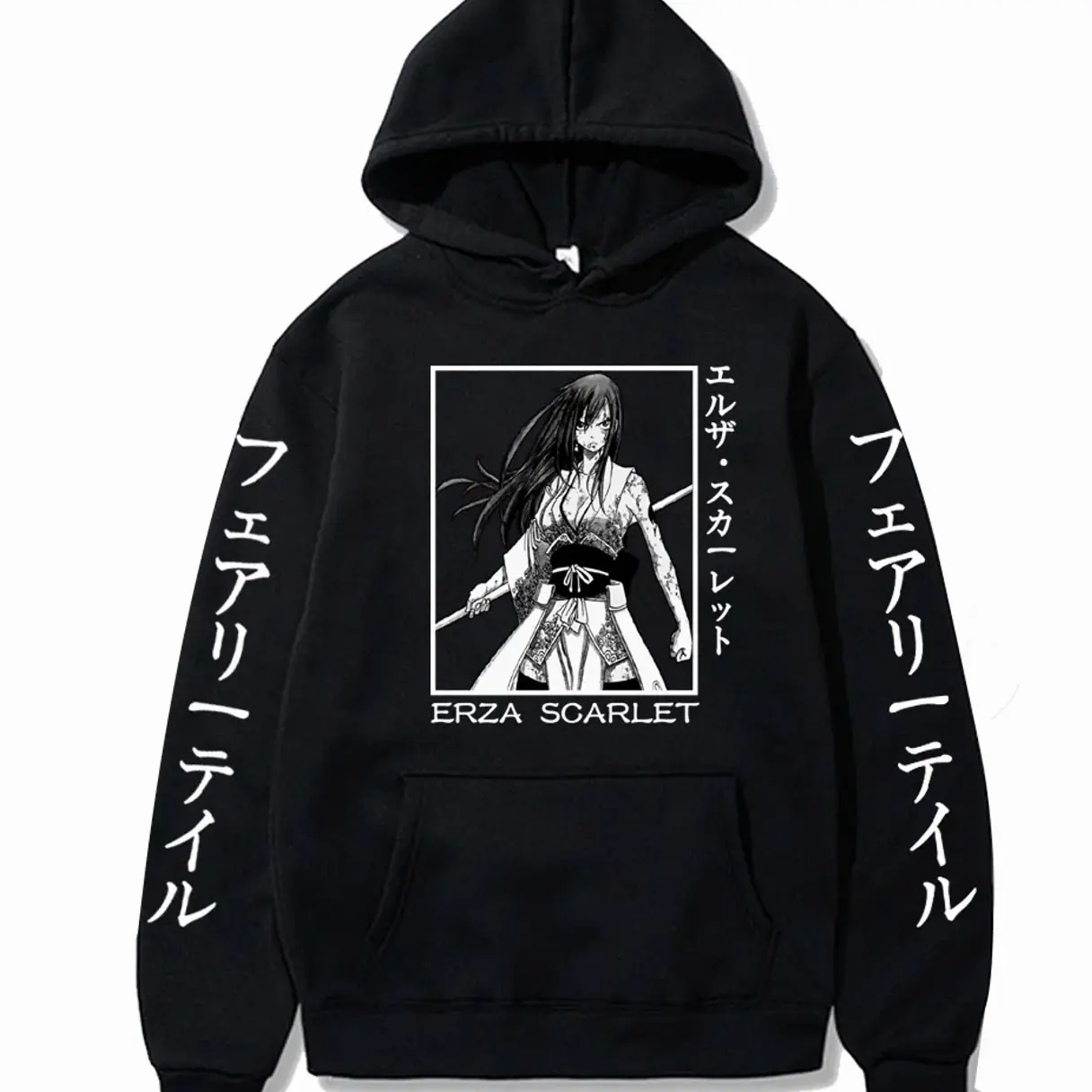 Fairy Tail Print Anime Men's Hoodie Erza Scarlet Clothes Tops Men's Women Loose Sweatshirts Hip Hop Streetwear Harajuku Pullover OQR