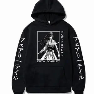Fairy Tail Print Anime Men's Hoodie Erza Scarlet Clothes Tops Men's Women Loose Sweatshirts Hip Hop Streetwear Harajuku Pullover OQR