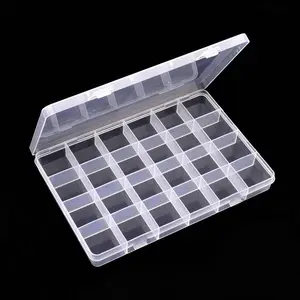 Nail Art Decoration Storage Box - Clear PP Compartment Case with Adjustable Dividers, Transparent Empty Organizer for Nail Art Accessories & Manicure Tools